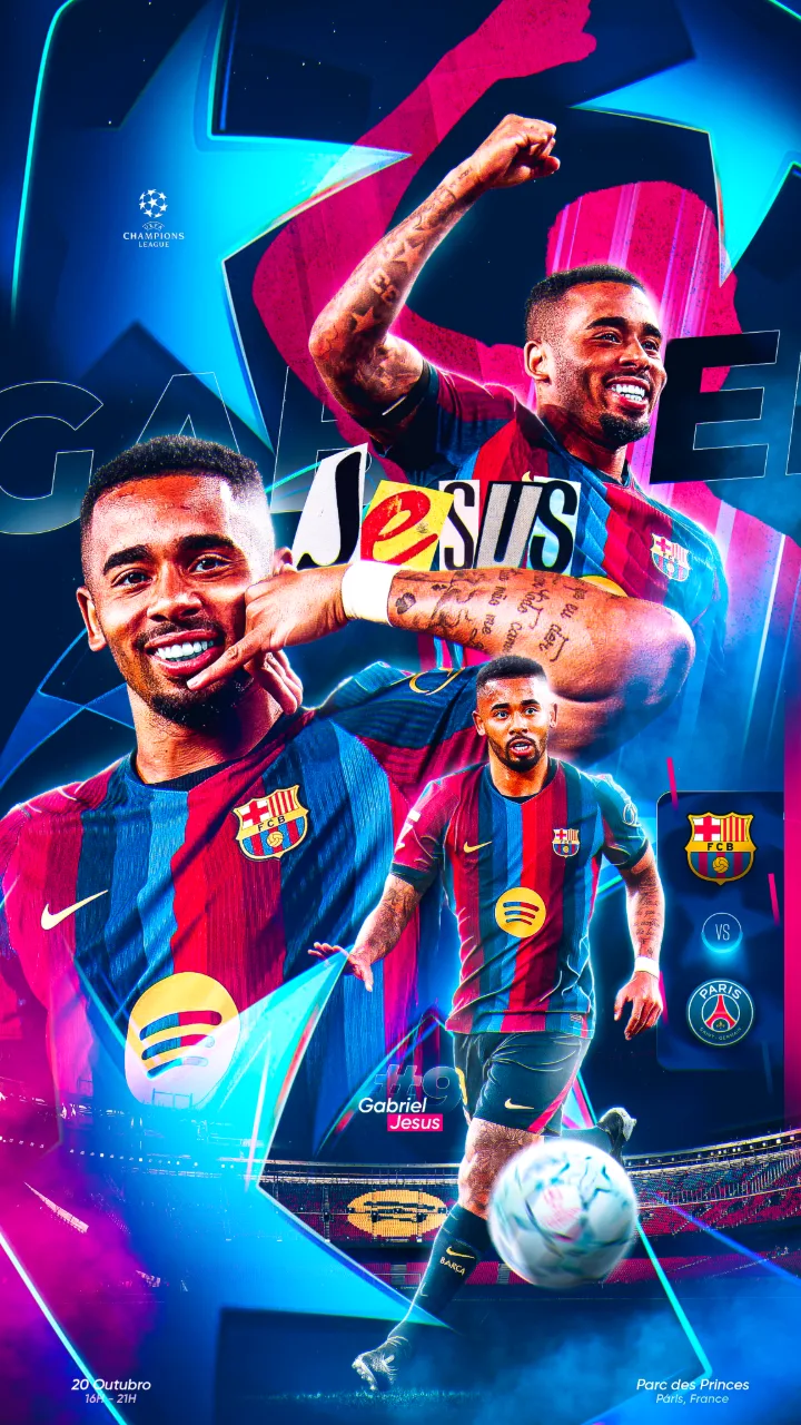 Arte de atleta: Gabriel Jesus, Champions League